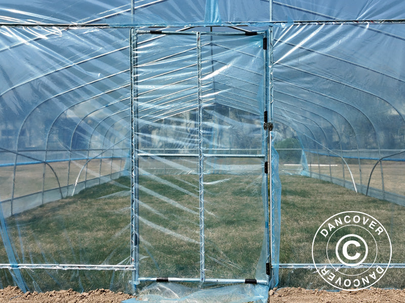 Polytunnel Drivhus, 7,5x20x3m, 100-mikron PO-film, Transparent