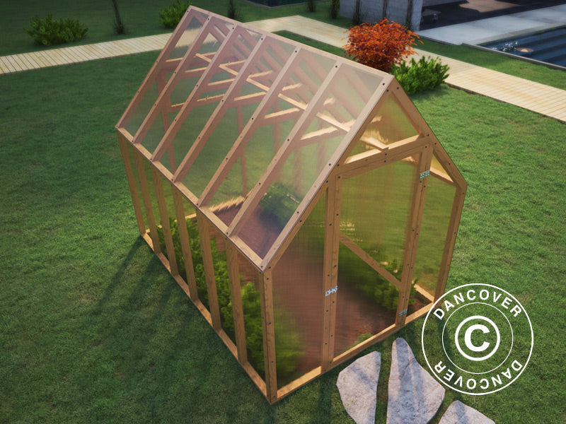 Drivhus i tre Aigle, 2,1x3,1x2,59m, 6,5m², Naturlig