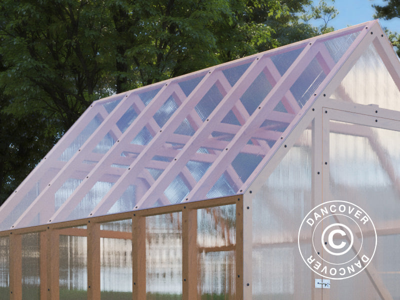 Drivhus i tre Aigle, 2,1x3,1x2,59m, 6,5m², Naturlig