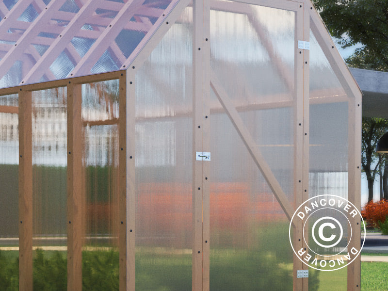 Drivhus i tre Aigle, 2,1x3,1x2,59m, 6,5m², Naturlig