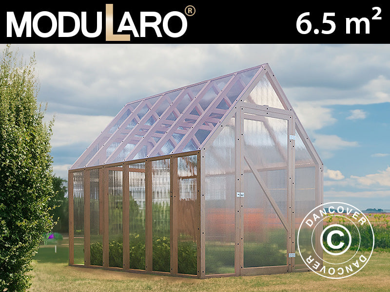 Drivhus i tre Aigle, 2,1x3,1x2,59m, 6,5m², Naturlig