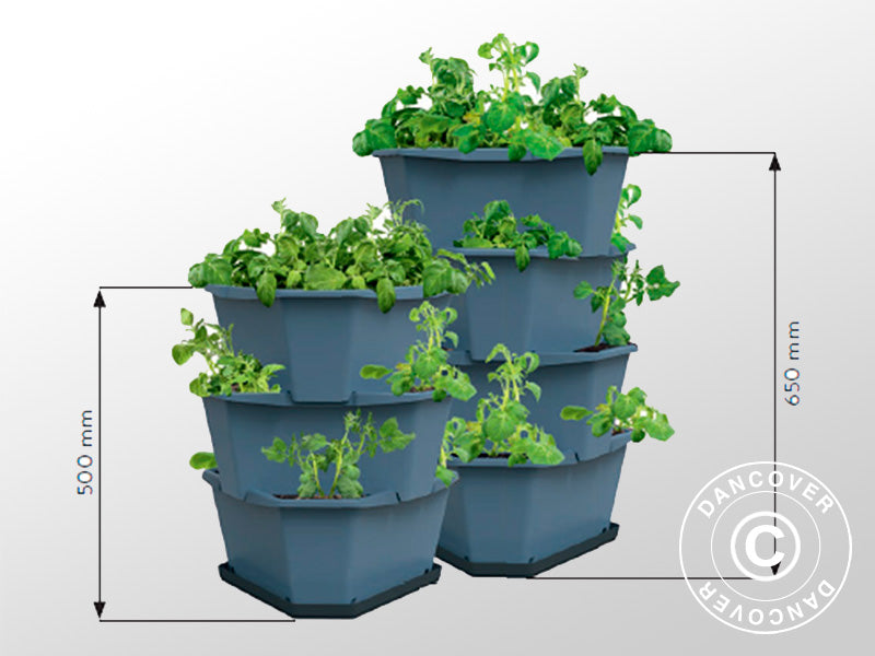 Potettårn, PAUL POTATO, sett m/4 nivåer, Antrasitt