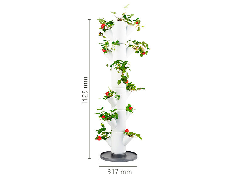 Plantetårn, SISSI STRAWBERRY, vertikal potte, Hvit