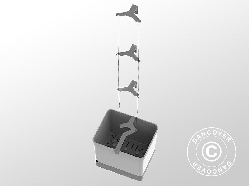 Potte, CURT CUCUMBER, m/støtte og vanntank, Lysegrå