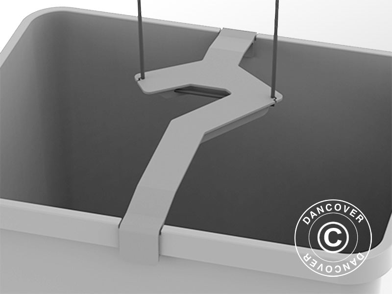 Potte, CURT CUCUMBER, m/støtte og vanntank, Lysegrå