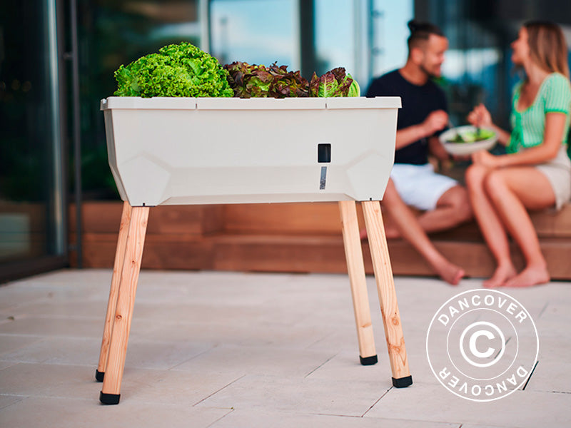 Høybed, SAMMY SALAD, m/duk og vanntank, Lysegrå