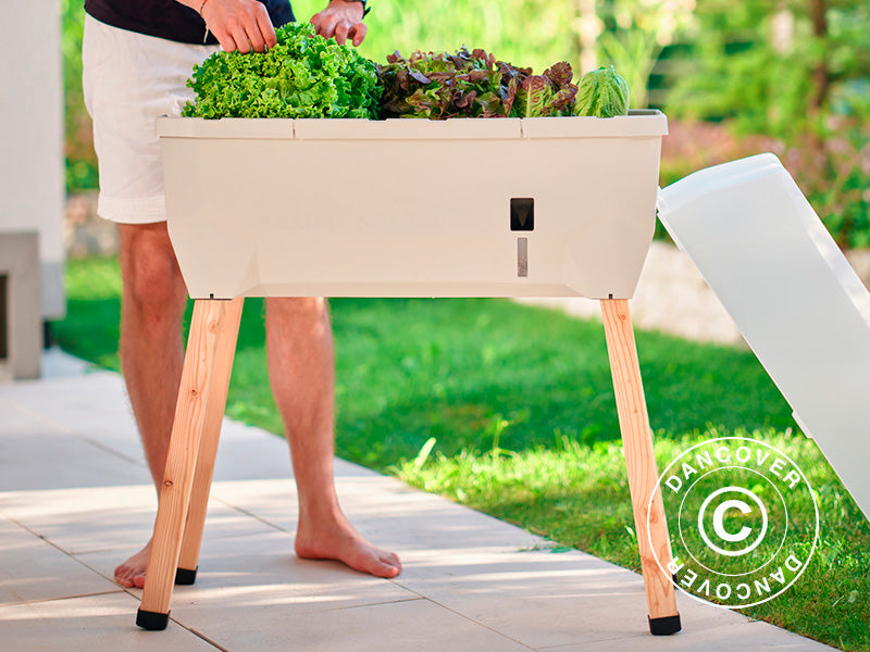 Høybed, SAMMY SALAD, m/duk og vanntank, Lysegrå