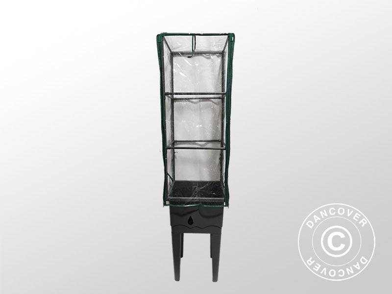 Plantekasse/høybed m/espalier, 0,4x0,4x1,6m, Grå