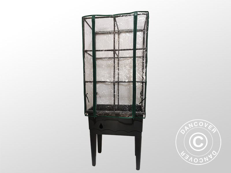 Plantekasse, opphøyd seng m/espalier, 0,6x0,4x1,5m, Grå