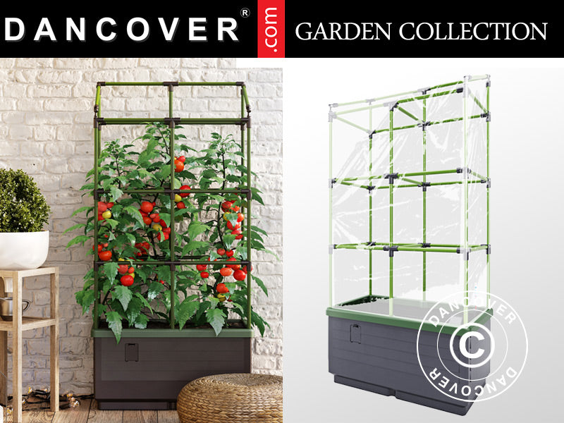 Plantekasse CityJungle inkl. sommertrekk, selvvanningsboks, 62x33x128cm, Antrasitt