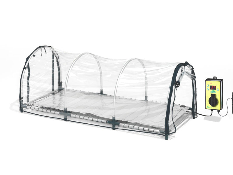Minidrivhus plantekuvøse JUMBO XXL m/varmematte, 60x130x50cm, Transparent