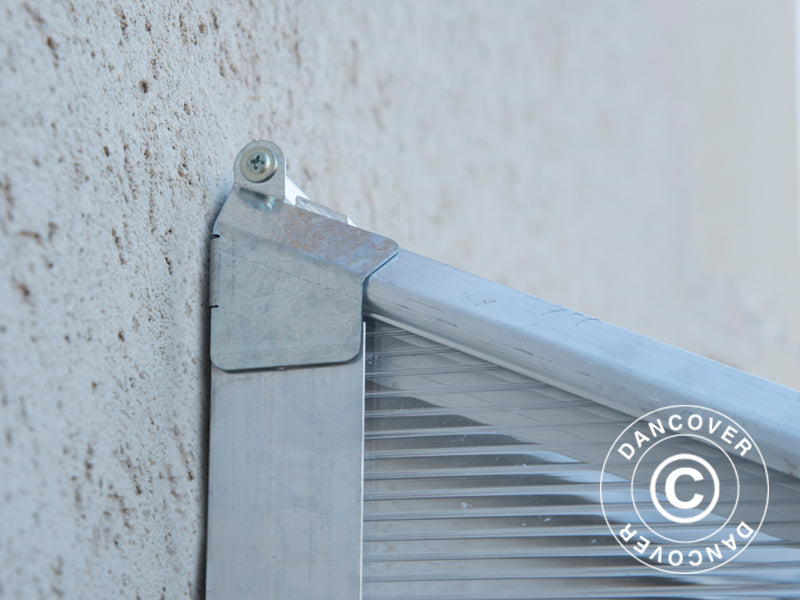 Veggdrivhus i Polykarbonat, 3,05m&sup2;, Palram/Canopia, 1,25x2,44x2,25m, S&oslash;lv