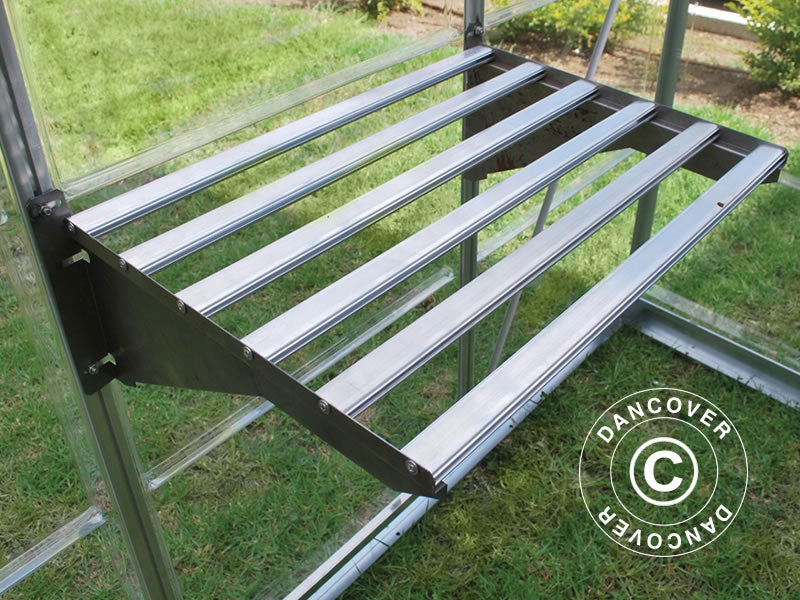 Hylle til drivhus, robust, Palram/Canopia, 58x42x20cm, Sølv