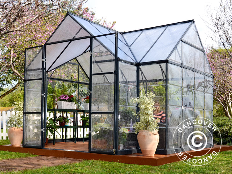 Orangeri polykarbonat VICTORY, 10,41m&sup2;, Palram/Canopia, 3,66x3,05x2,69m, Gr&aring;