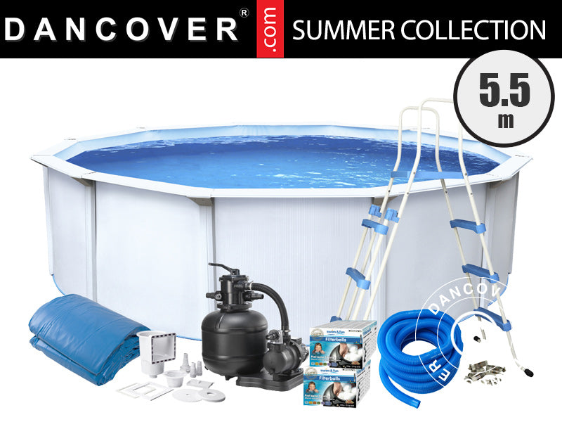 Basseng Classic 120 &Oslash;550cm, Hvit BARE 1 STK. IGJEN