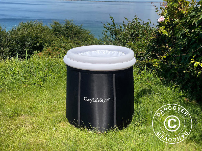 Isbadekar, Ø80x75cm, 300L, Svart/Hvit