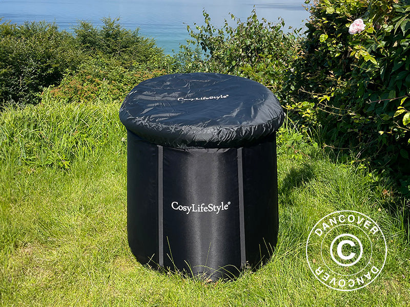 Isbadekar, Ø80x75cm, 300L, Svart/Hvit