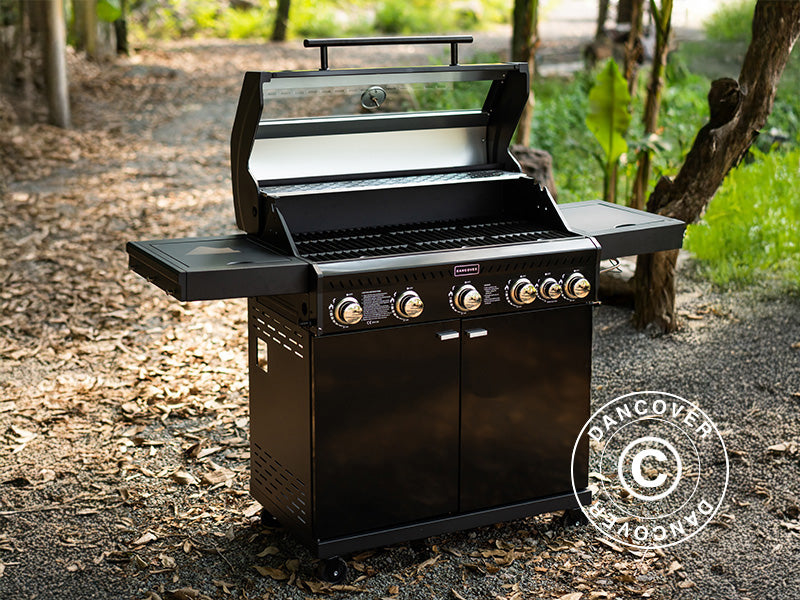 Gas BBQ Grill 53x146x112cm Black (FR)