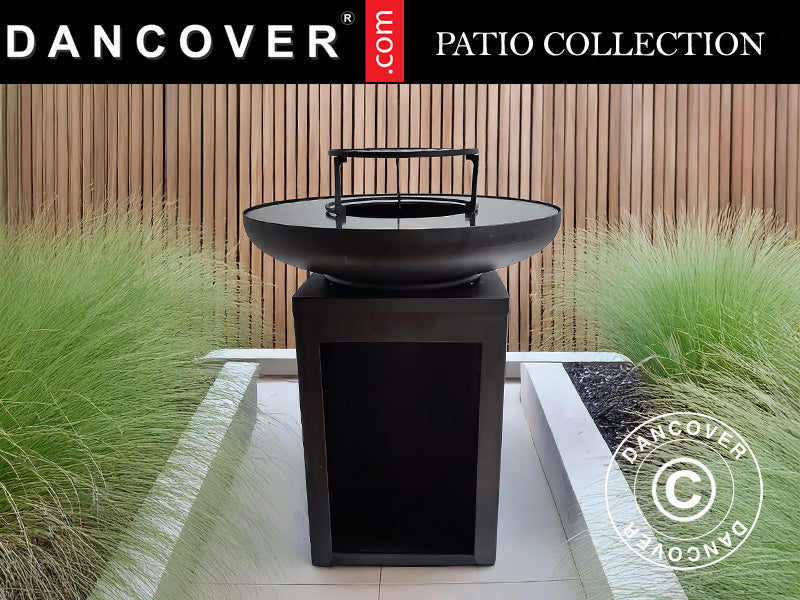 B&aring;lpanne med vedoppbevaring, &Oslash;60x73cm, Svart