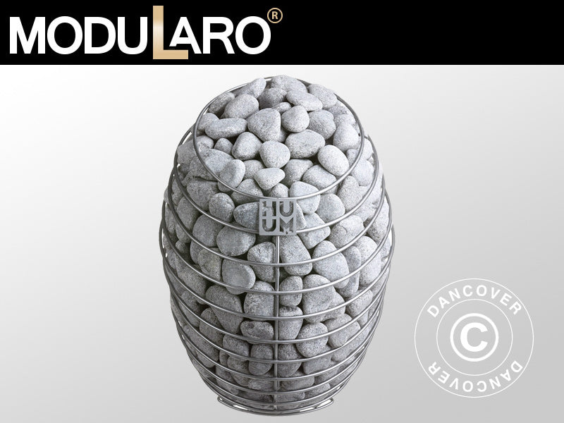 Badstuovn inkl. steiner, 6kW, Sølvfarget