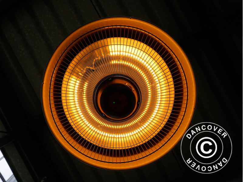 Hengende terrassevarmer NAURU w/FK, 500/1000/1500W, Svart