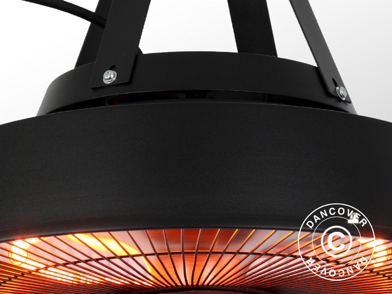 Hengende karbon terrassevarmer Irabu, 1500W, Svart