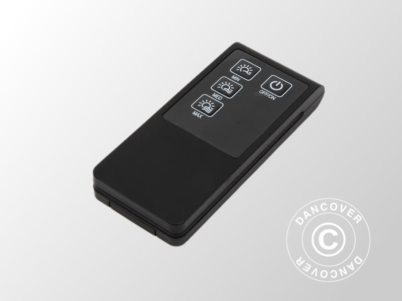 Terrassevarmer SENSUI på stativ m/fjernkontroll, 2 halogenlamper, 2000W, svart