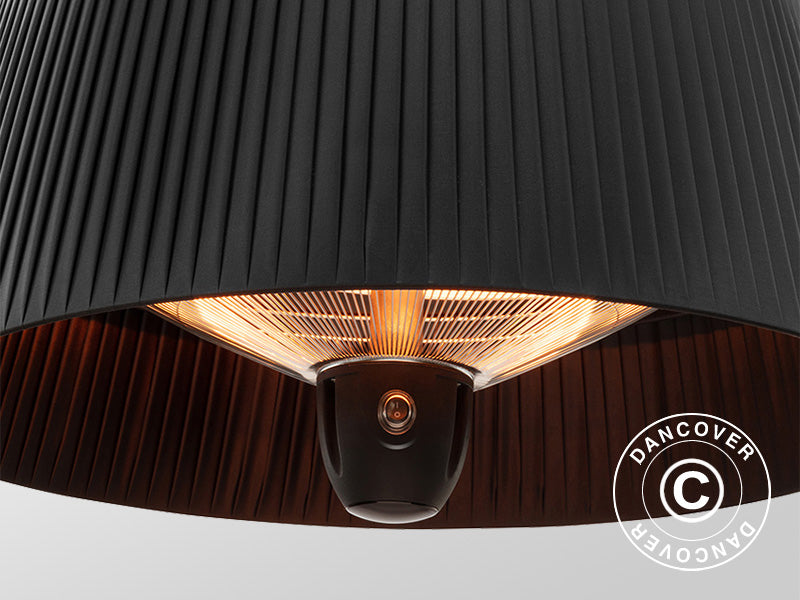Hengende terrassevarmer med halogen IKEMA, 1500W, Svart