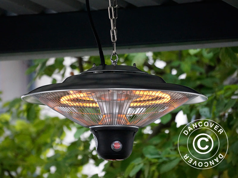 Hengende terrassevarmer PALAU m/FK, 500/1000/1500W, aluminium