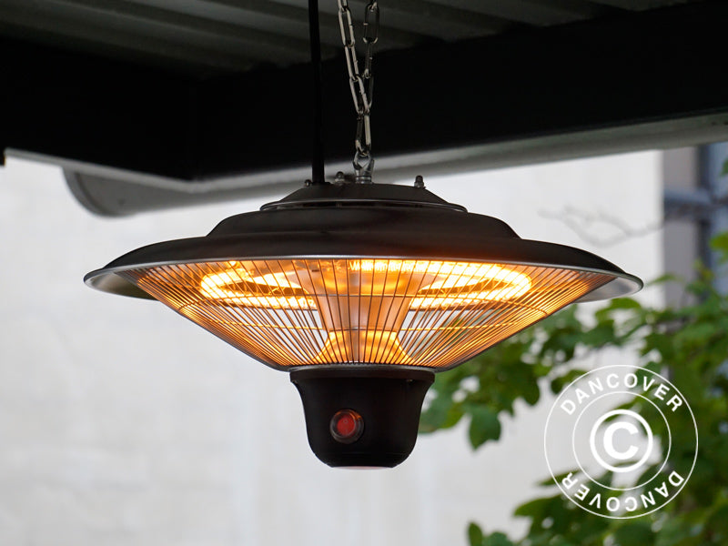 Hengende terrassevarmer PALAU m/FK, 500/1000/1500W, aluminium