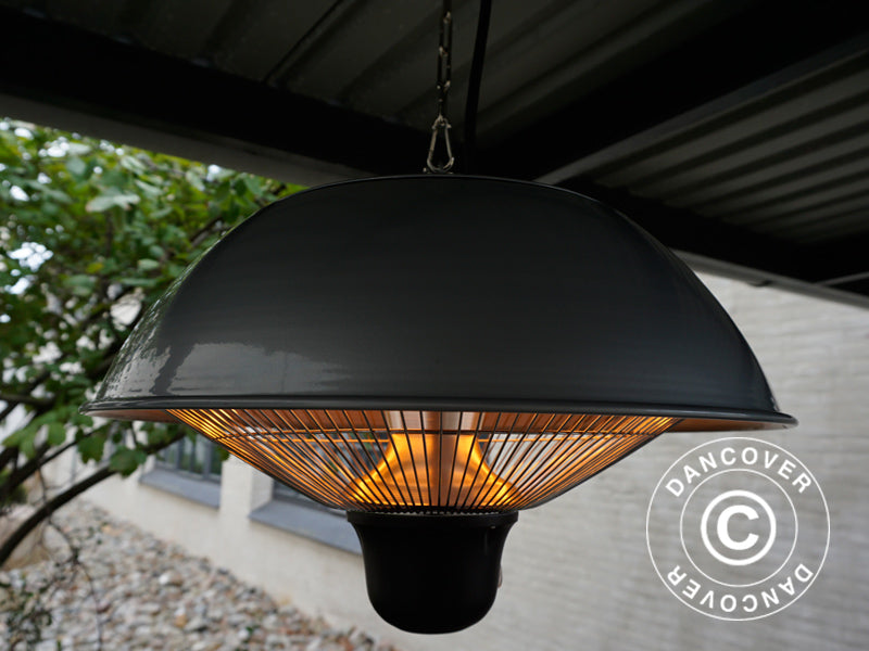 Hengende terrassevarmer NAURU w/FK, 500/1000/1500W, Sølvfarget