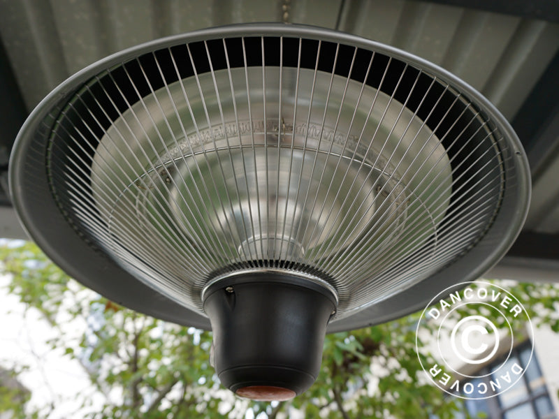 Hengende terrassevarmer NAURU w/FK, 500/1000/1500W, Sølvfarget