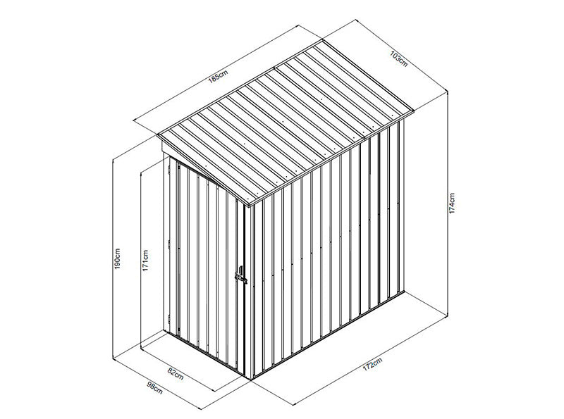 Redskapsbod, 1,03x1,85x1,9m ProShed&reg;, 1,91m&sup2;, Antrasitt