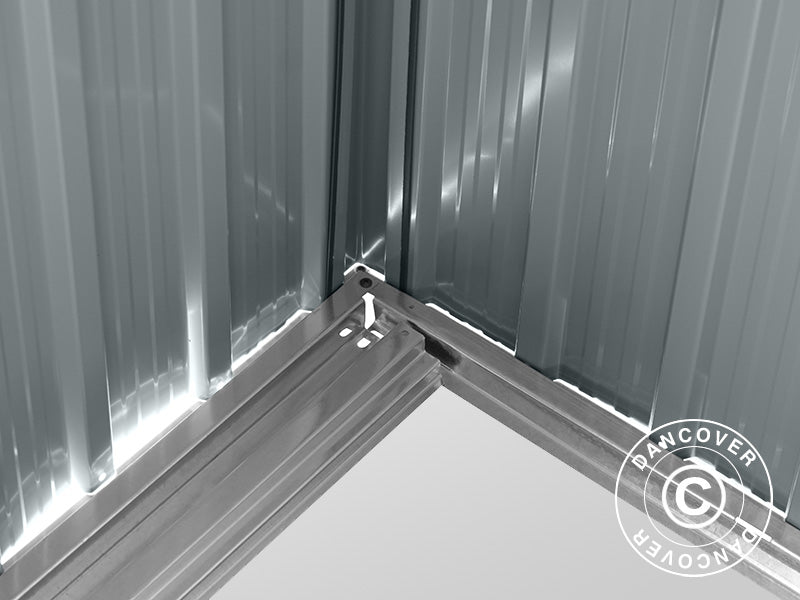 Redskapsbod m/takvindu, 2,38x1,93x2,03m,&nbsp;4,59m²,&nbsp;Antrasitt/Hvit