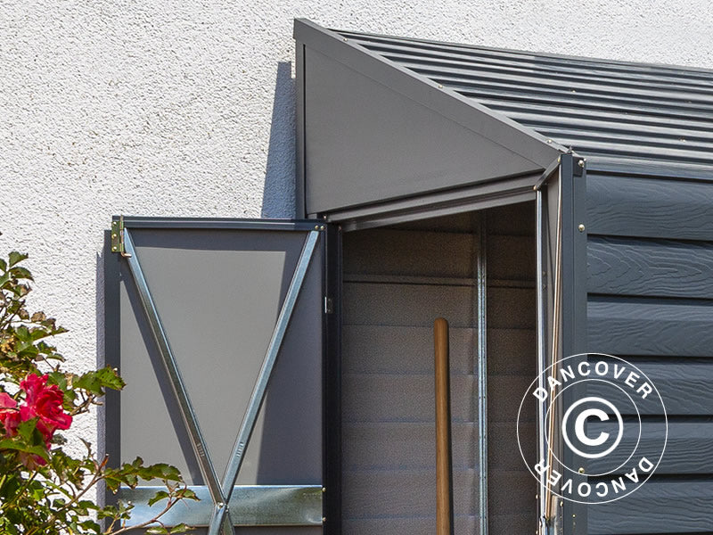 Redskapsbod mot vegg Arrow 1,24x2,03x2,08m, 2,38m&sup2;, Antrasitt