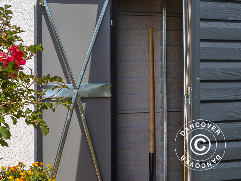 Redskapsbod mot vegg Arrow 1,24x2,03x2,08m, 2,38m&sup2;, Antrasitt