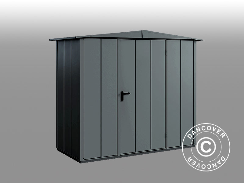 Redskapsbod i metall m/mønetak, Hörmann Elegant Typ1, 2,59x1,21x2,16m, Antrasitt