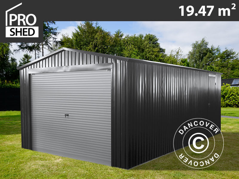Metall garasje 3,38x5,76x2,43m, 19,47m²,&nbsp;ProShed®, Antrasitt