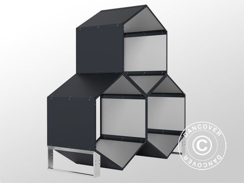 Vedskjul,&nbsp;høybed med stativ, 1,60x0,60x1,62m, ProShed®, Antrasitt