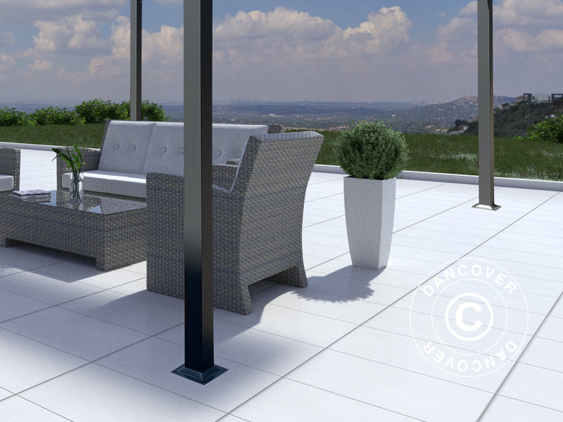 Pergola paviljong Santa Cruz, 4x4m, Svart/Grå