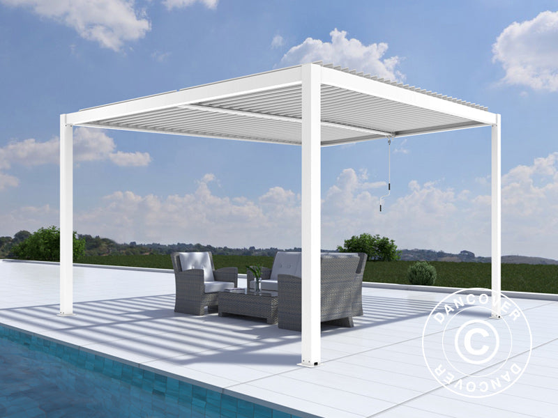 Bioklimatisk pergola paviljong San Pablo Alu+, 4x4m, Hvit