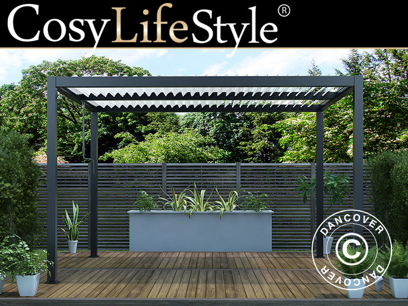 Pergola Gazebo San Pablo Alu+ 4x4m Black/White