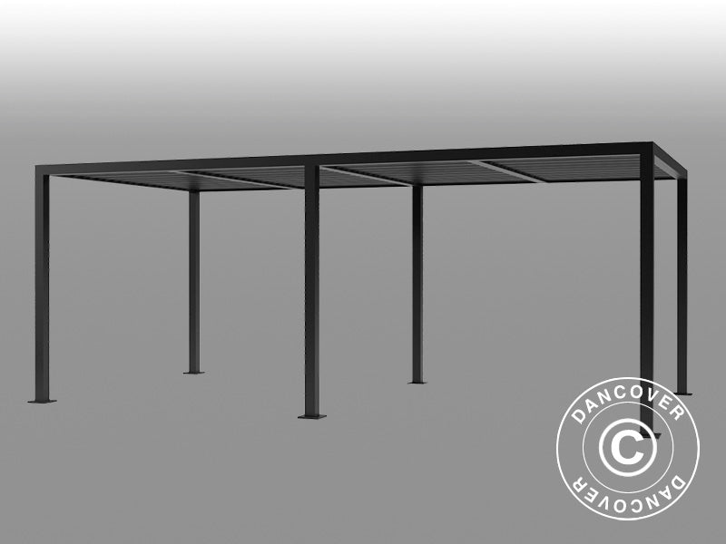 Bioklimatisk pergola paviljong San Pablo Alu+, 4x5,8m, Svart
