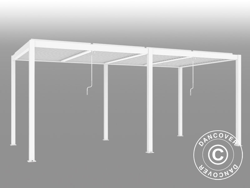 Bioklimatisk pergola paviljong San Pablo Alu+, 4x5,8m, Hvit