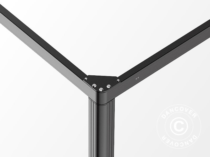 Pergola paviljong San Fernando, 3x3m, Svart/Mørkegrå