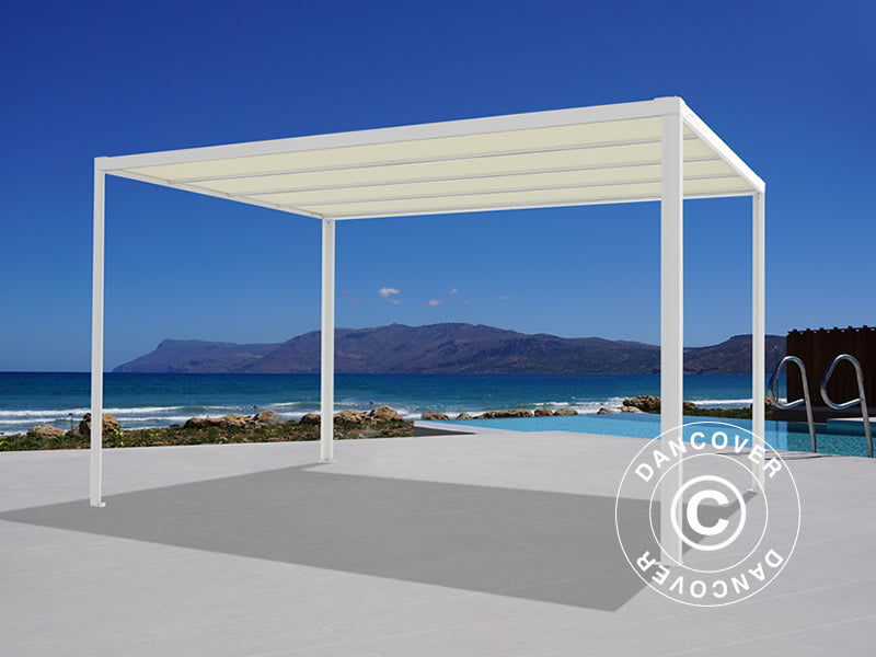 Pergola paviljong San Fernando, 3x3m, Hvit/Beige