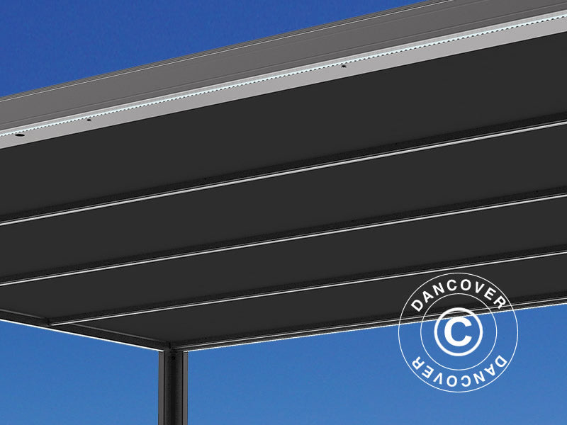 Pergola paviljong San Fernando, 3x3m, Svart/M&oslash;rkegr&aring;