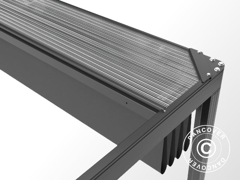 Pergola paviljong San Fernando, 4x4m, Svart/Mørkegrå