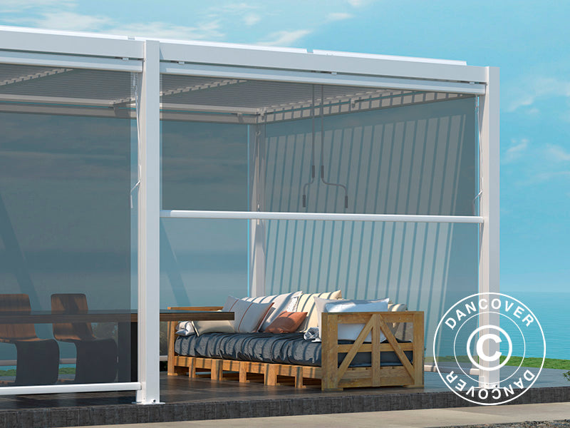 Pergola Gaz. San Pablo Alu+ 3x5,8m w/6 pcs. Screens White