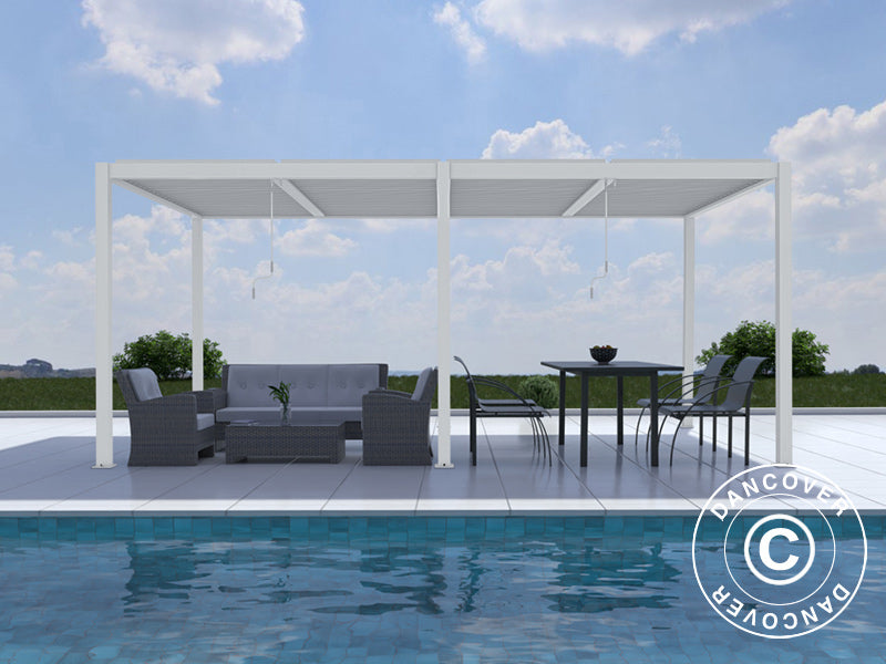 Pergola Gaz. San Pablo Alu+ 3x5,8m w/6 pcs. Screens White
